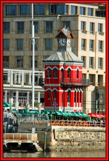 Red clock tower