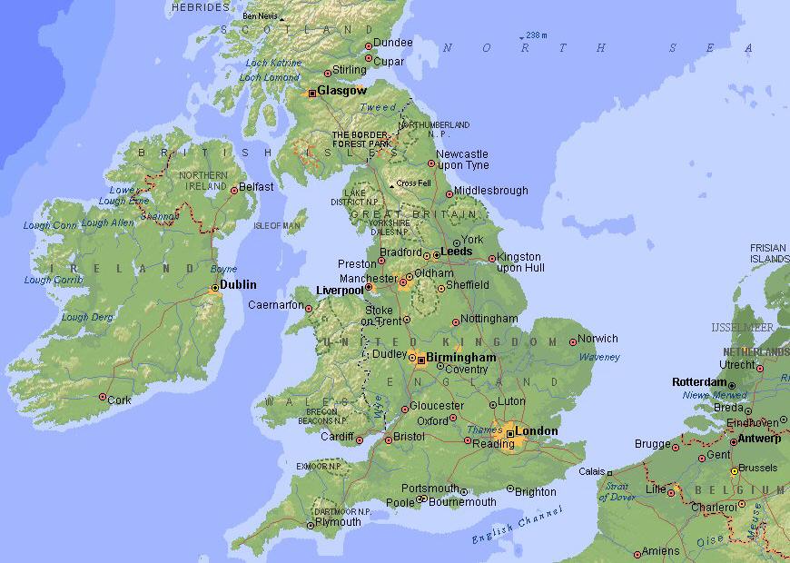 Locacion de London en le mape de Gran Bretaignie
