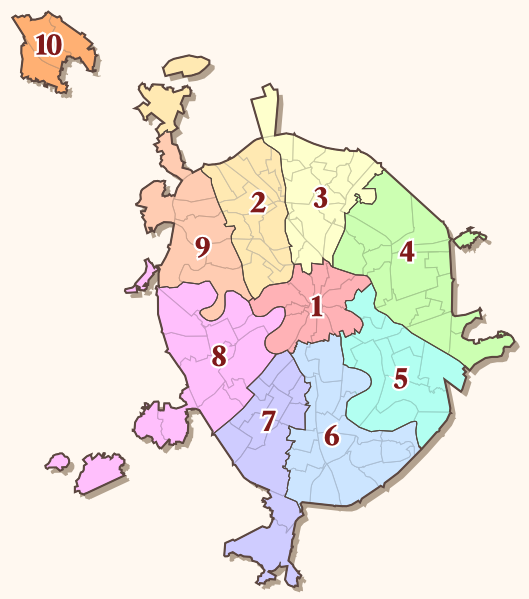 Districtes administrative de Moskva