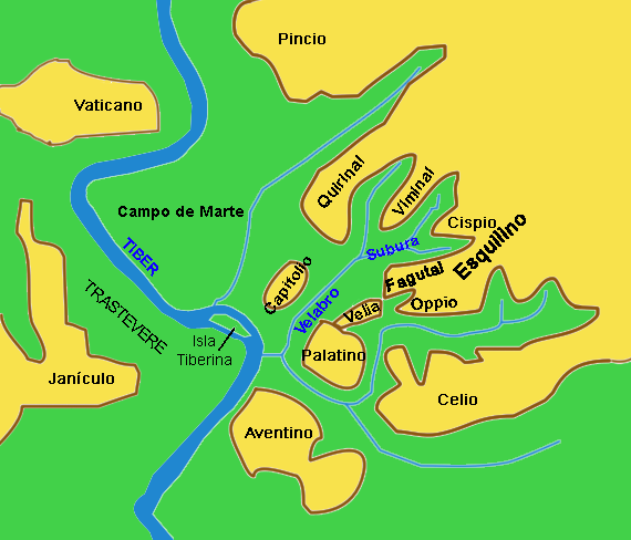 Sept colinas de arropan le citie de Roma