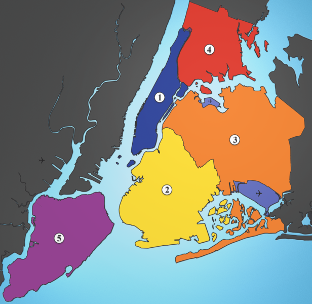 Le cinq districtes de New York